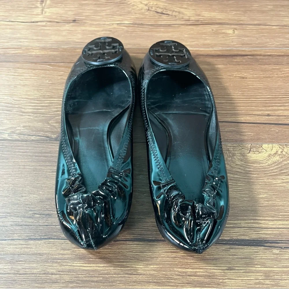 TORY BURCH “Reva Travel” Patent Leather Slip-On Flats Women’s‎ Size 7.5 Shoes